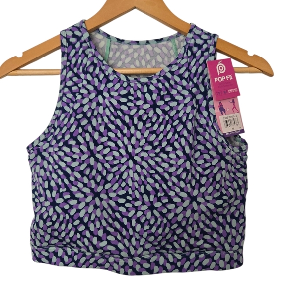 POP Fit Pants - POP Fit Women's Vibrant Purple Crop Top And Leggings Set Size Medium